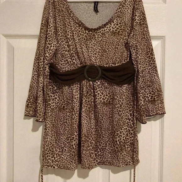 Lily Bleu Toddler Girl’s Dress Animal Print Attached Belt - Picture 4 of 6